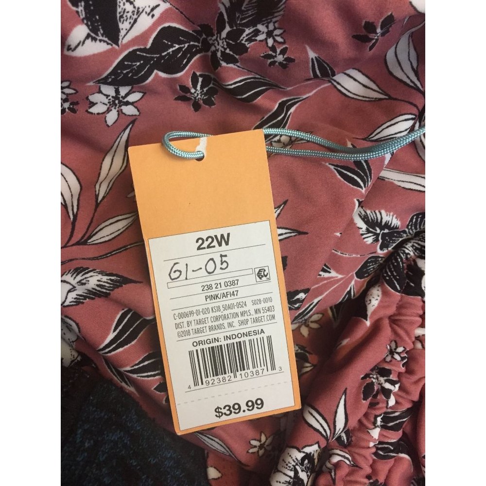 Women's Side-Cinch One Piece Swimsuit Size 22W - Picture 4 of 6